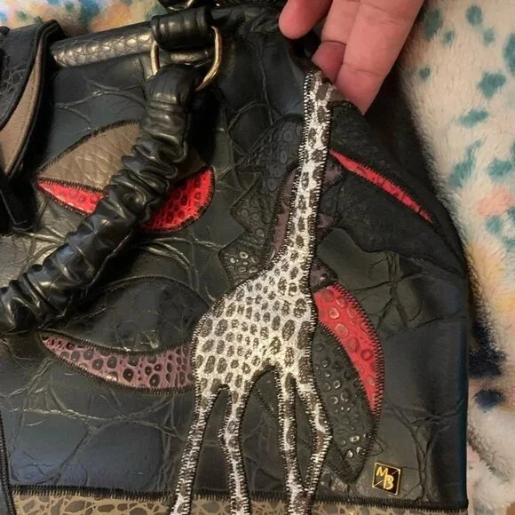 Vintage Barbara Handbag/Shoulder bag giraffe leather - Picture 4 of 12